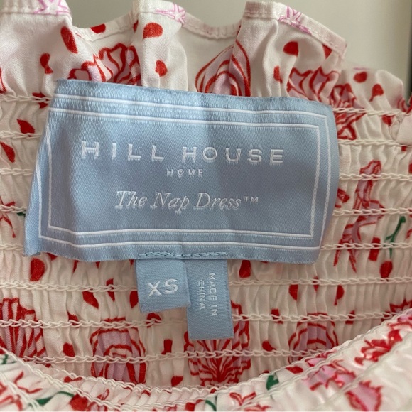 Hill House Home Pink White Ellie Nap Mermaid Shell Cherry Print Midi Dress XS - Picture 8 of 16